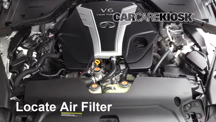 2017 Infiniti Q60 Premium 3.0L V6 Turbo Filtre à air (moteur) Changement